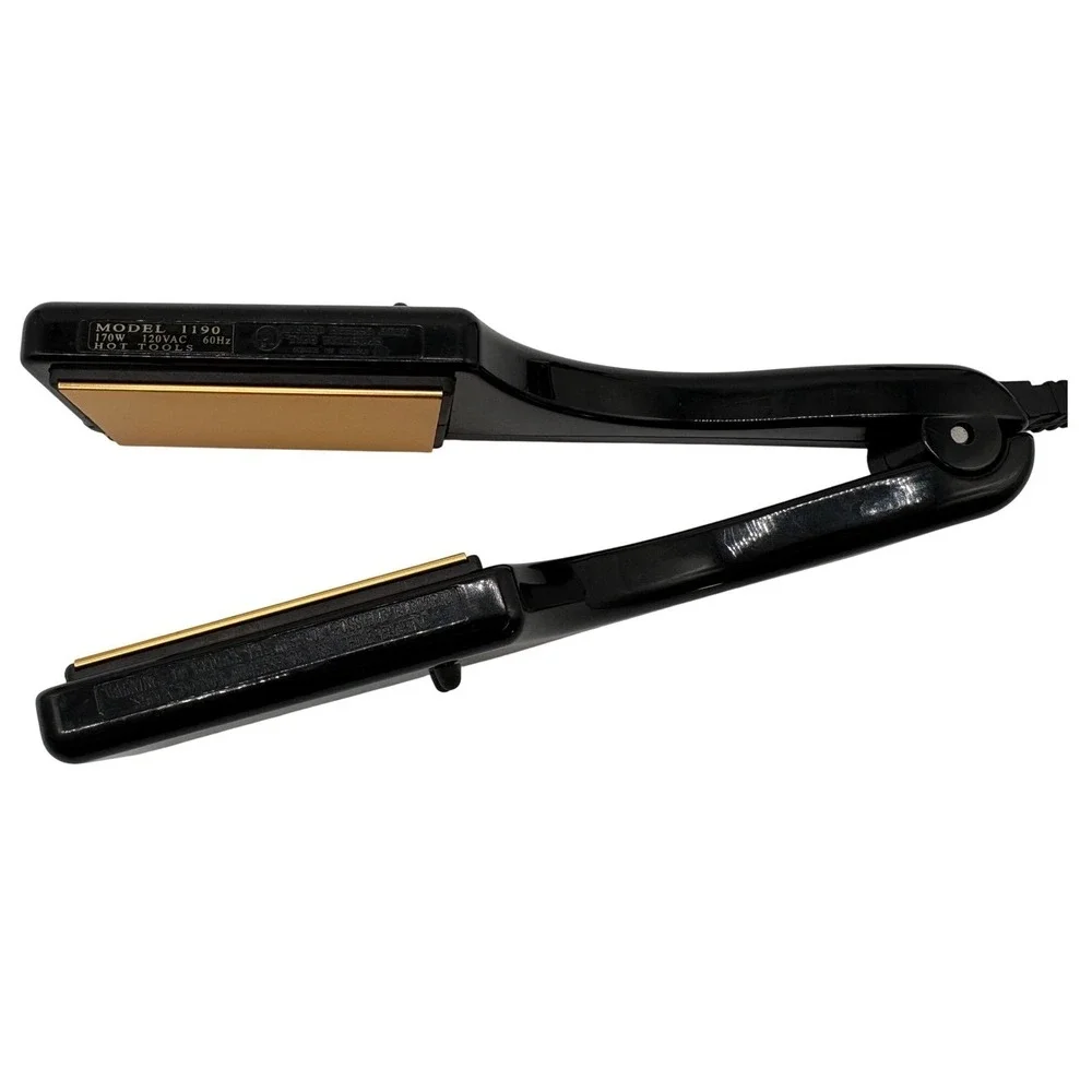 Hot Tools Flat Iron Unisex OS Black Excellent Professional Model 1190 Gold Plate